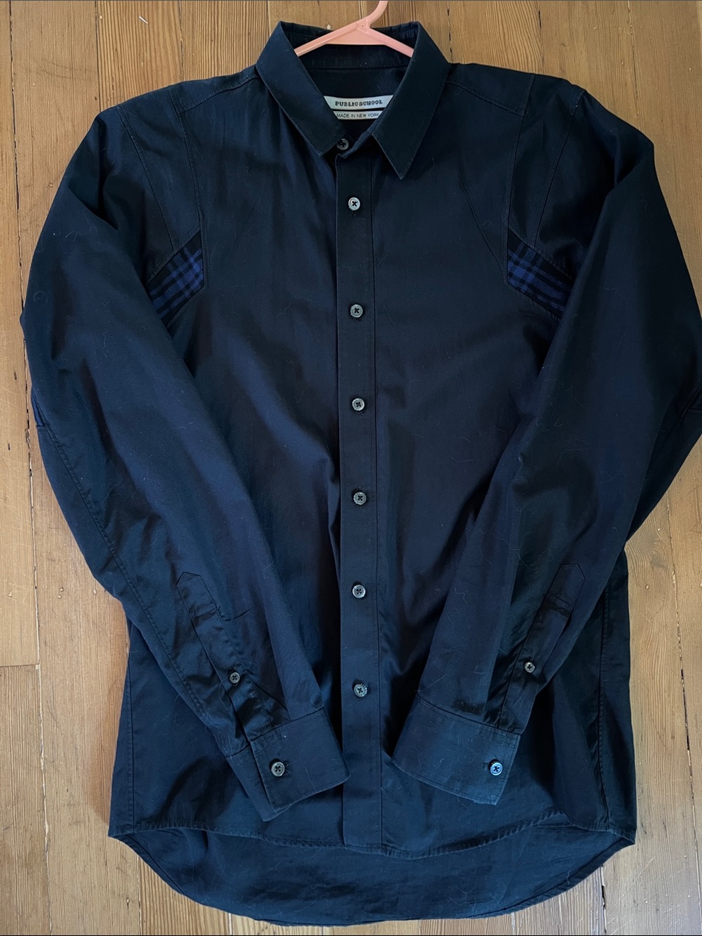 Public School Men's Black Button-Down Dress Shirt